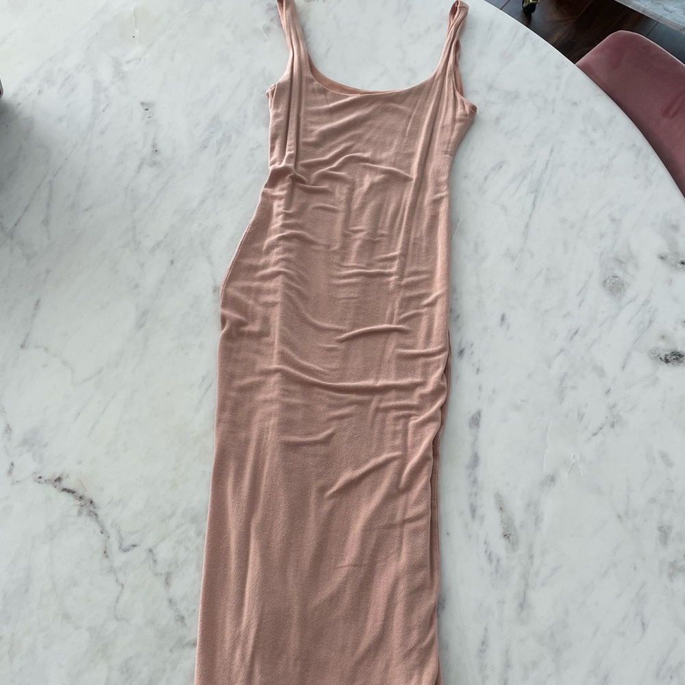 Dusty rose/nude pink posh bodycon dress size small posh shop
